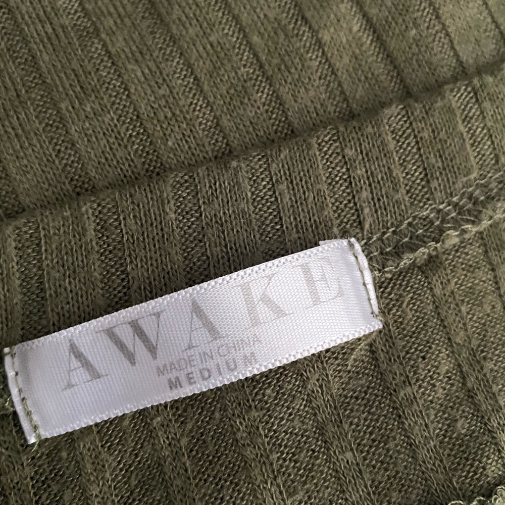 Army Green Ribbed Awake Top - Picture 4 of 12